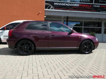 BORBET F ZWART IN 16 INCH GEMONTEERD ONDER EEN AUDI A-3