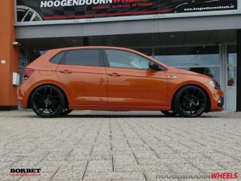 BORBET VELGEN TYPE Y BLACK IN 18 INCH GEMONTEERD ONDER EEN VW POLO 