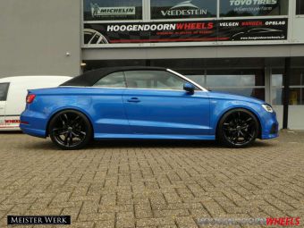 MEISTERWERK VELGEN MW08 IN ANTRACIET 19 INCH GEMONTEERD ONDER EEN AUDI A3 CABRIO ICL AUDI LOGO`S 
