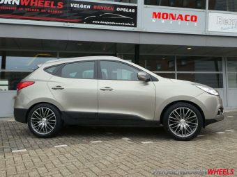 MONACO VELGEN GP 2 ANTRACIET GEPOLIJST IN 18 INCH GEMONTEERD HYUNDAI IX 35 